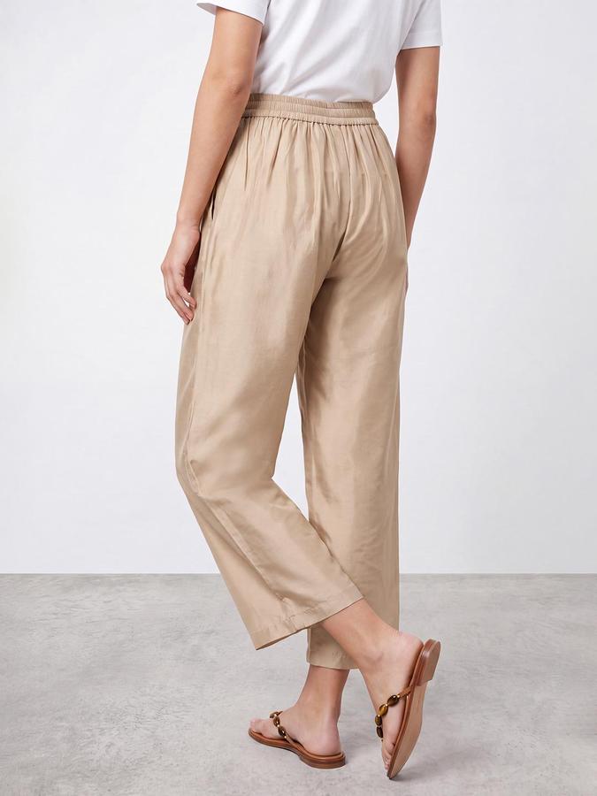 R&B Women Gold Mid Rise Straight Fit Ethnic Trousers