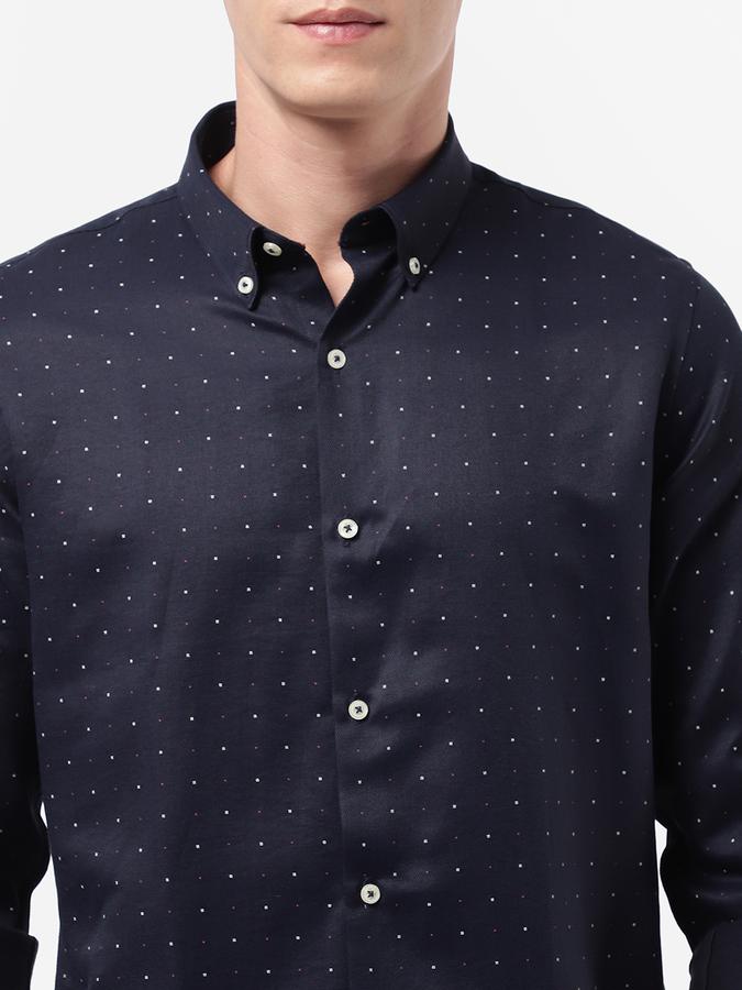 R&B Blue Men Formal Shirts image number 3