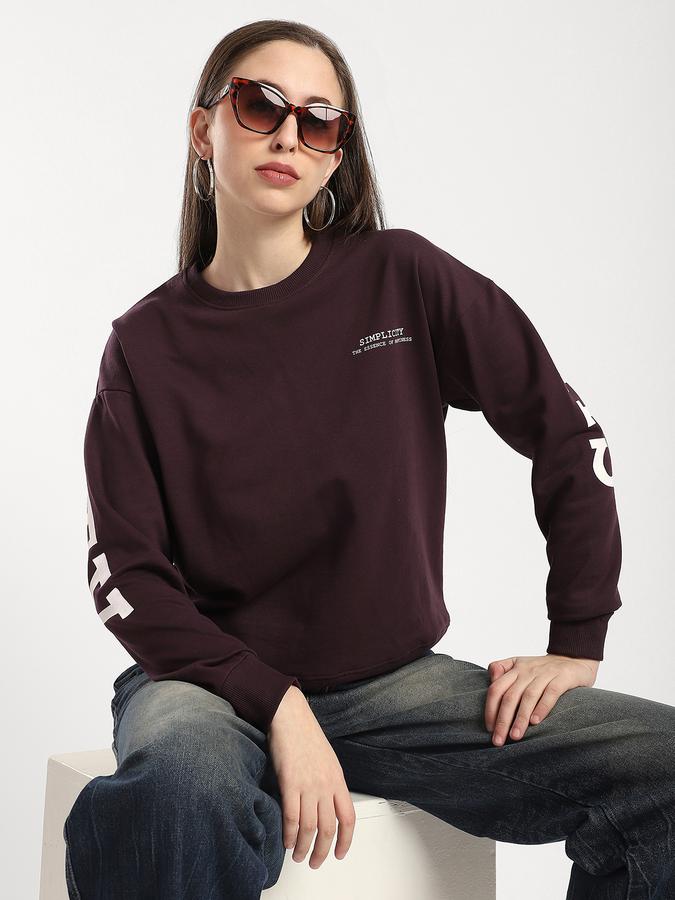 Women Cotton Relaxed Fit Hooded Graphic Sweatshirt