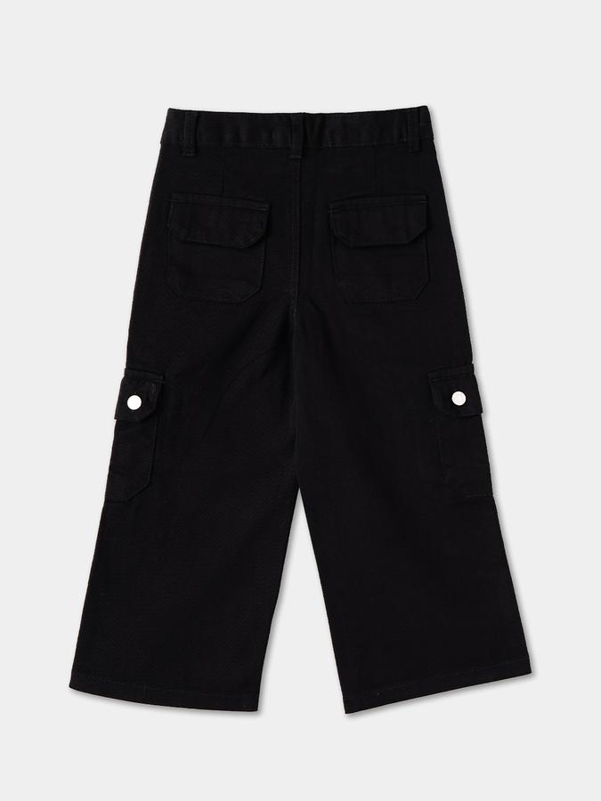 Solid Cargo Pants with Button Closure image number 1