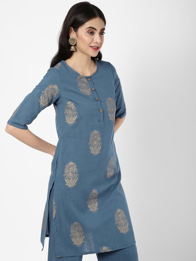 R&B Women Blue Kurtas