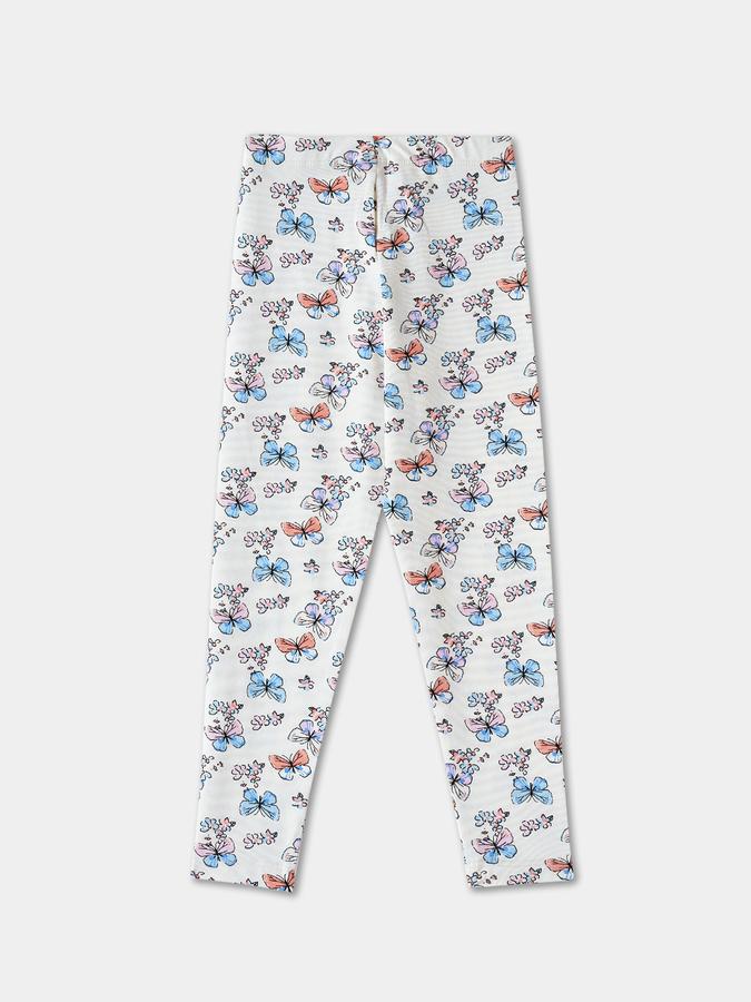 R&B Girls' Beige Printed Leggings