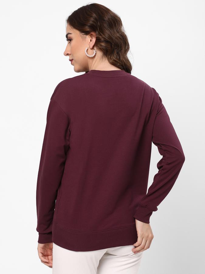 Women Cotton Regular Fit Round Neck Graphic Sweatshirt