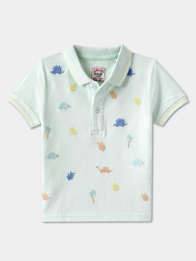 Baby Boys Self Design Pure Cotton Regular T Shirt 