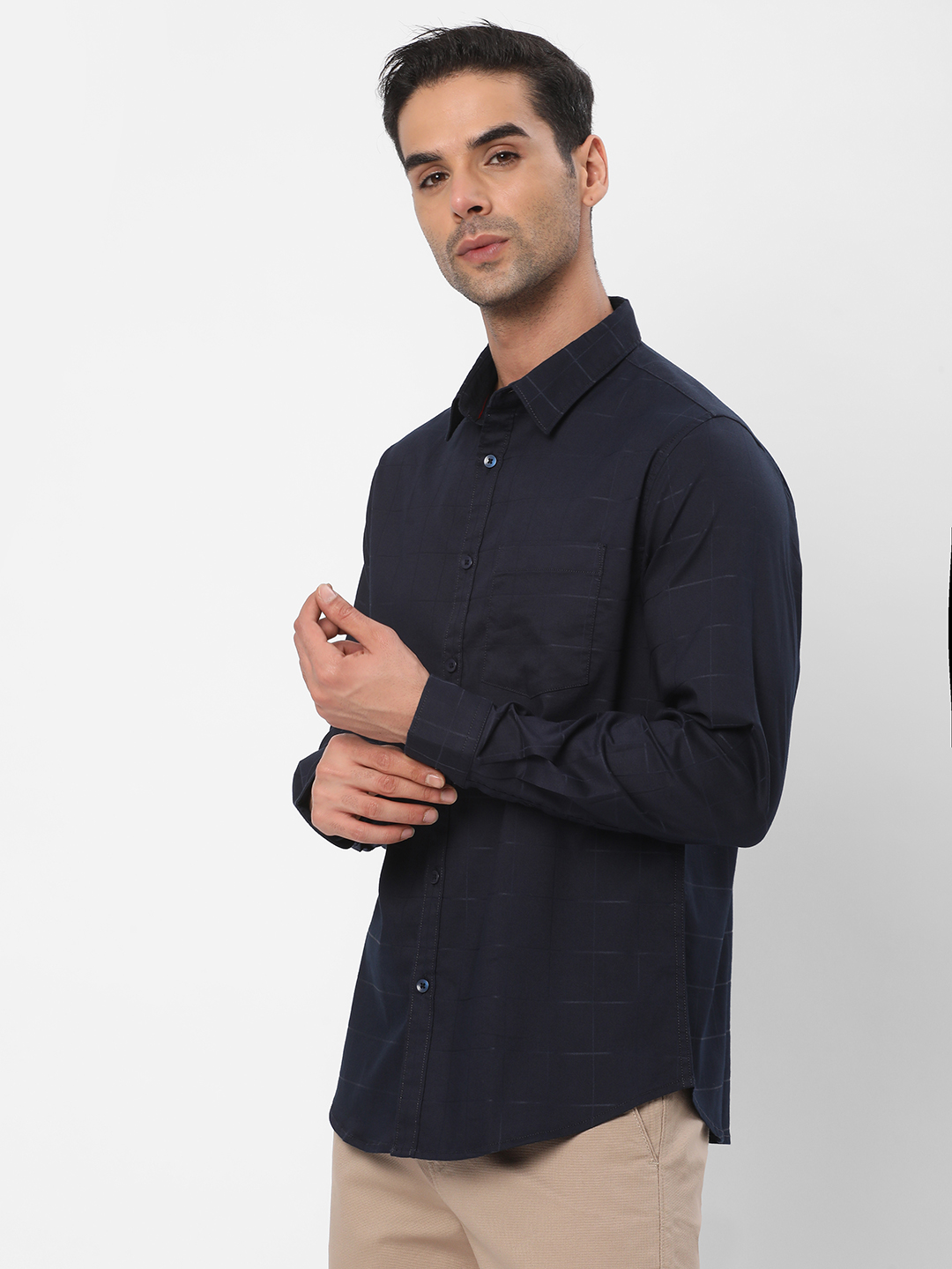 R&B Men Blue Casual Shirts image number 5