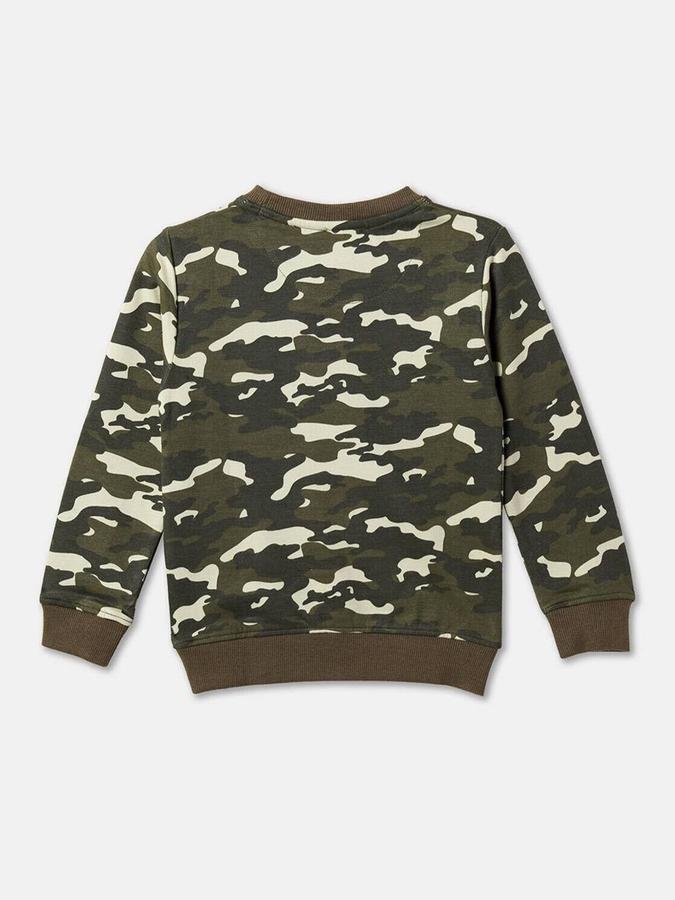 Boys Cotton Regular Fit Crew Neck Printed Sweatshirt