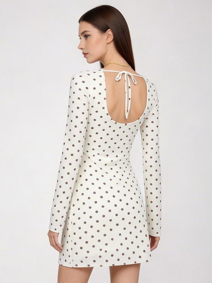 R&B Off White Printed Women Fitted Dress