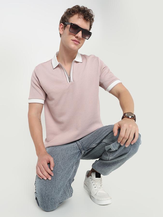 Contrast Tipping Polo T-Shirt with Short Sleeves