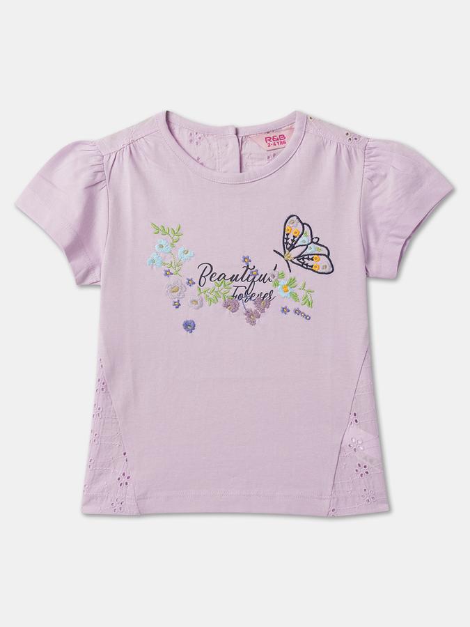 R&B Girl Round-Neck Embroidered Top