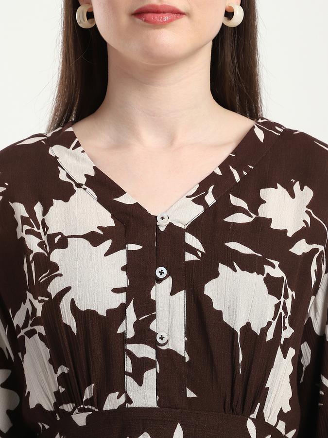 Women Viscose Fit And Flare Mini Floral Dress