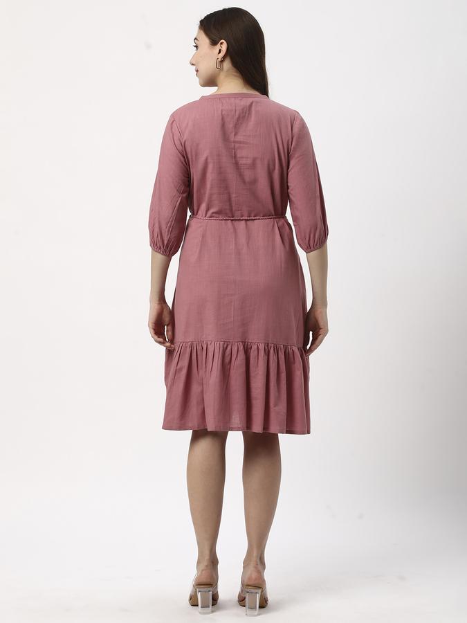 Women Solid Round Neck Dresses image number 2
