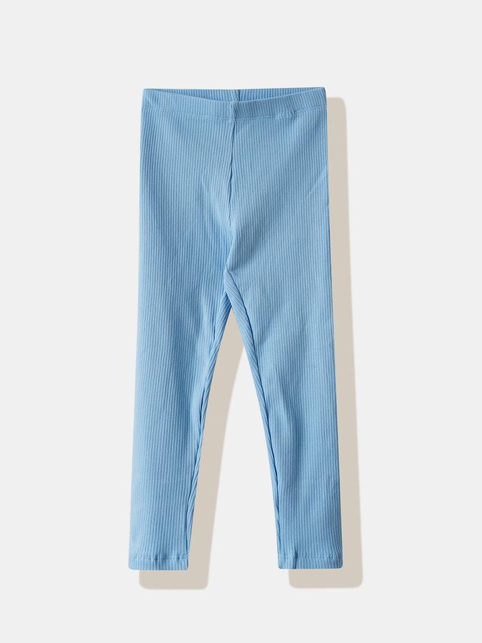 Girls Cotton Blend Skinny Fit Elastic Waist Printed Leggings