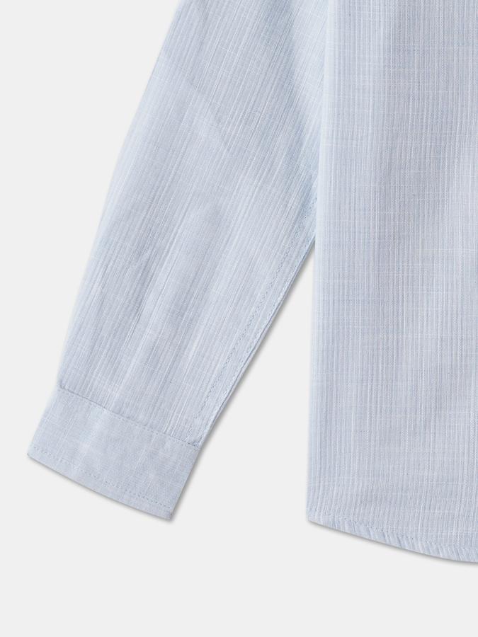 Boys Regular Fit Full Sleeve Mandarin Collar Shirt