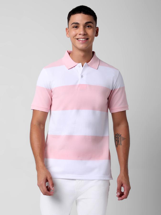 Men Colourblock Regular Fit Polo T-Shirt image number 0