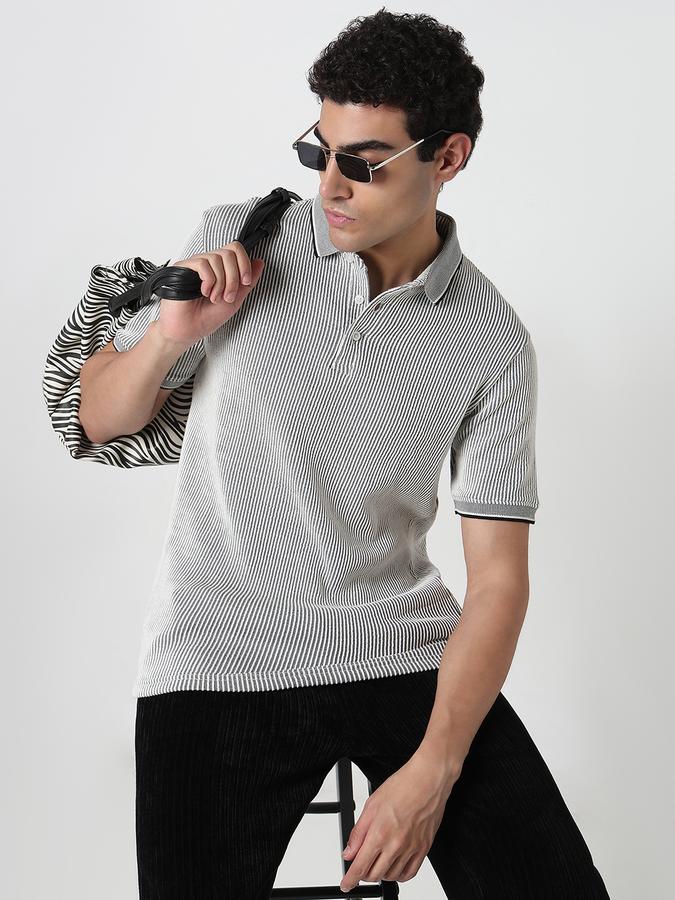 Striped Men Polo Neck T-Shirt 
