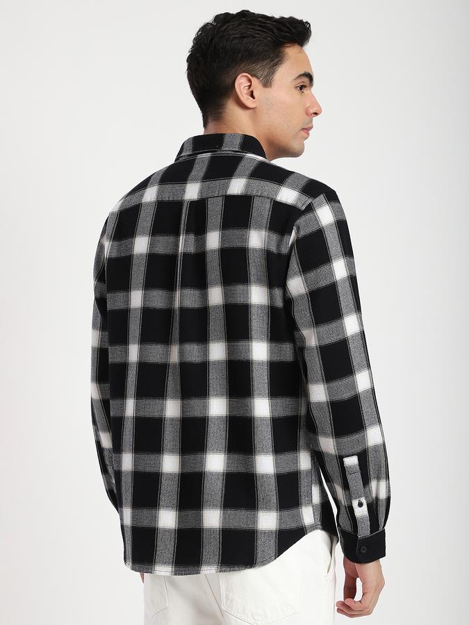 R&B Men's Black Checked Shirt