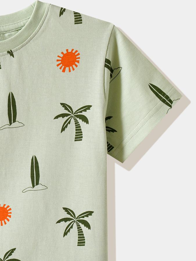 Boys Cotton Regular Fit Crew Neck Graphic T-shirt