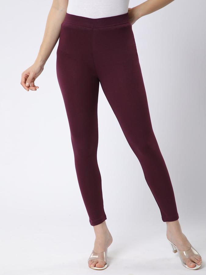 Women COTTON LYCRA Leggings Solid LEGGINGS data-index=