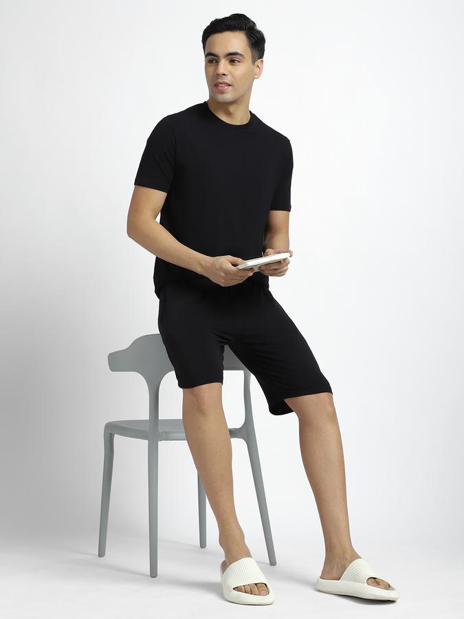 Men Cotton Modal Relaxed Fit Drawstring Waist Solid Sleep Shorts