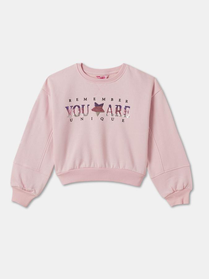 Girls Cotton Graphic Sweatshirt and Joggers Set