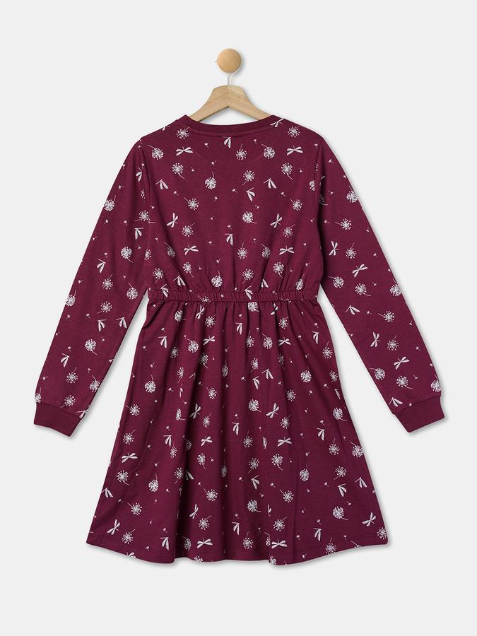 Girls Floral Print Fit & Flare Dress image number 1