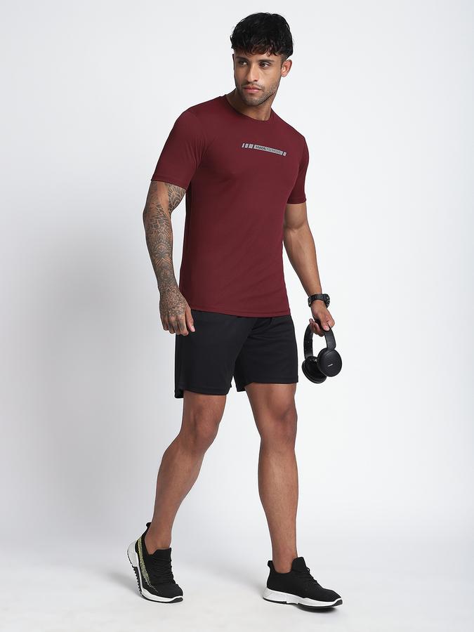 Men Polyester Regular Fit Elastic Waist Solid Shorts