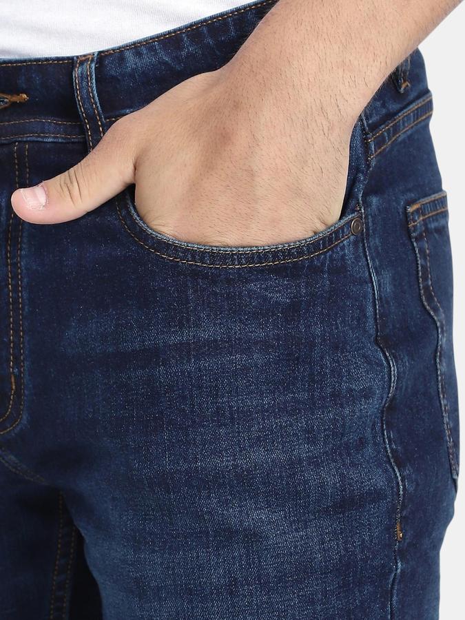 R&B Navy Blue Slim Fit Men Mid Rise Jeans