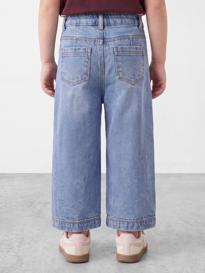 R&B Girls Light Blue Wide Leg 5 Pocket Jeans