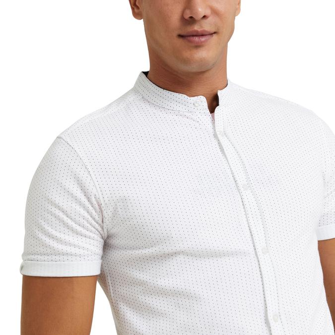 R&B Mandarin Collar White Shirt image number 1