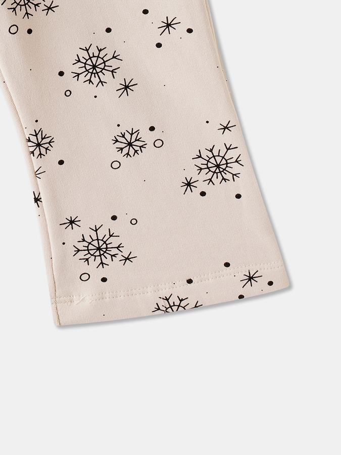 R&B Girls' Beige Printed Trousers