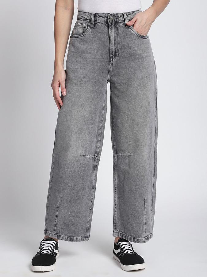 R&B Women Grey Regular Fit Mid-Rise Jeans
