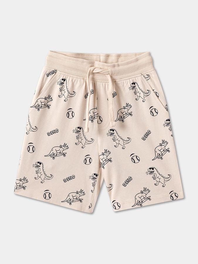 Boys Cotton Relaxed Fit Elastic Waist Graphic Print Pyjama Set