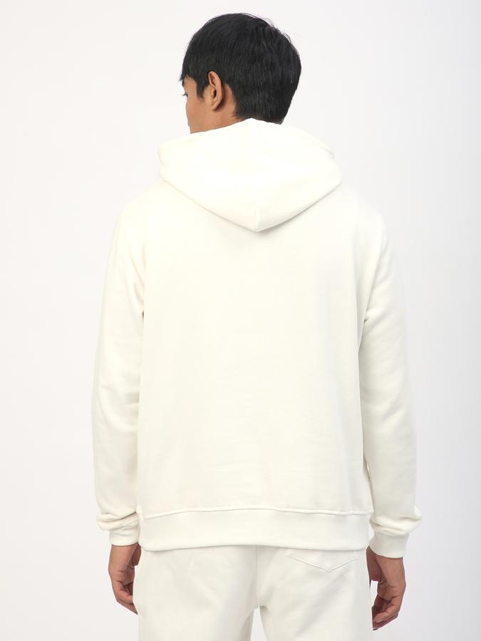 Men Fleece Regular Fit Hooded Graphic Sweatshirt