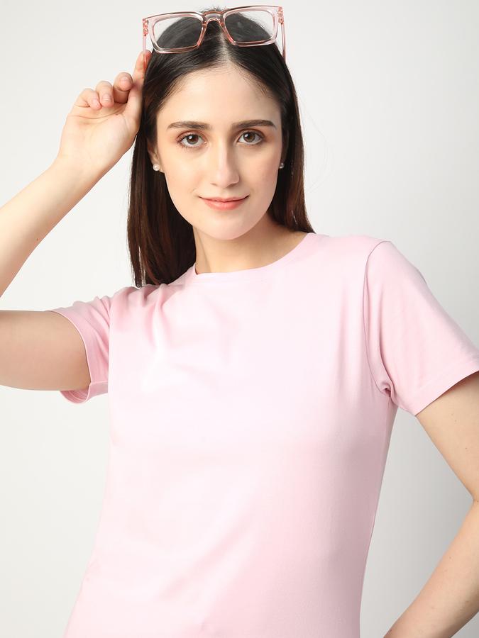Solid Women Round Neck T-Shirt image number 0
