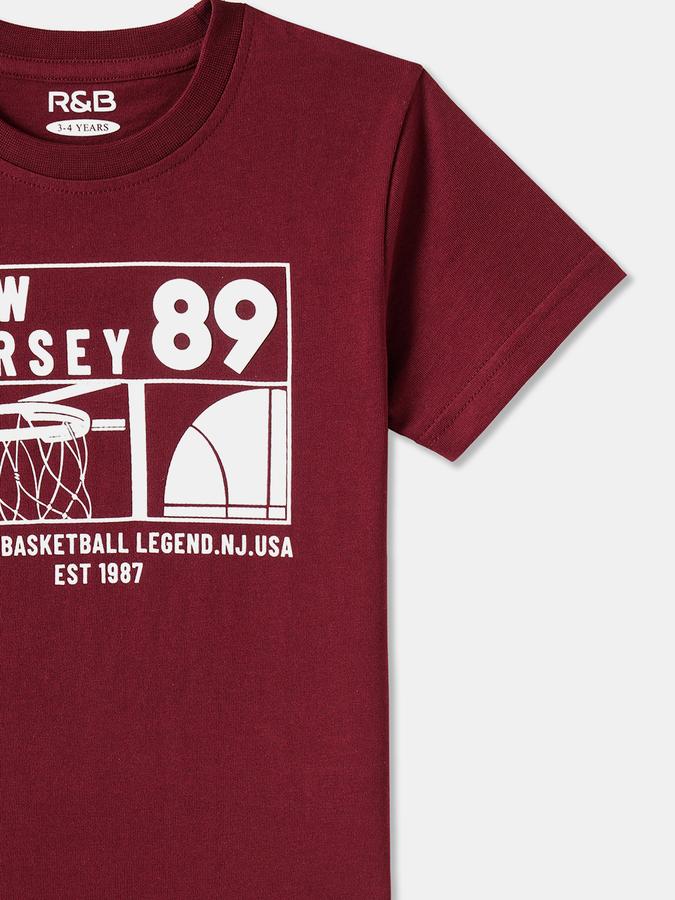 Boys Cotton Regular Fit Crew Neck Graphic T-shirt