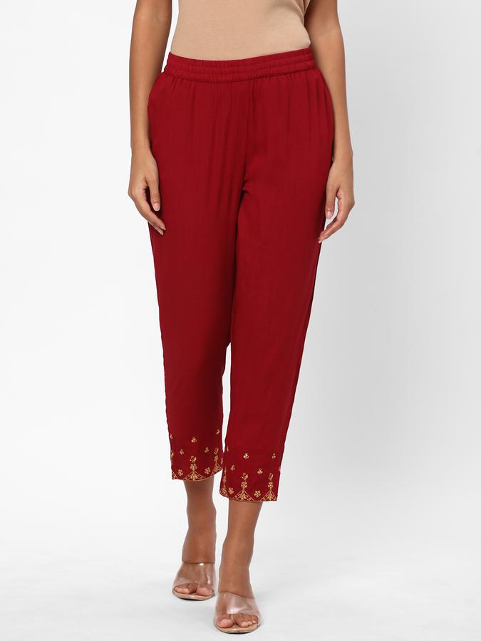 R&B Women Ethnic Wear Maroon Pants