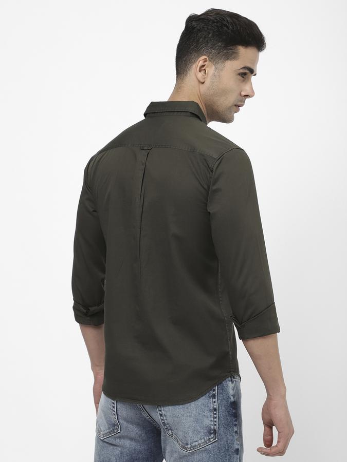 R&B Men Olive Casual Shirts image number 2