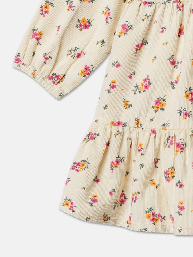 Girls Cotton Regular Fit Round Neck Solid Dress