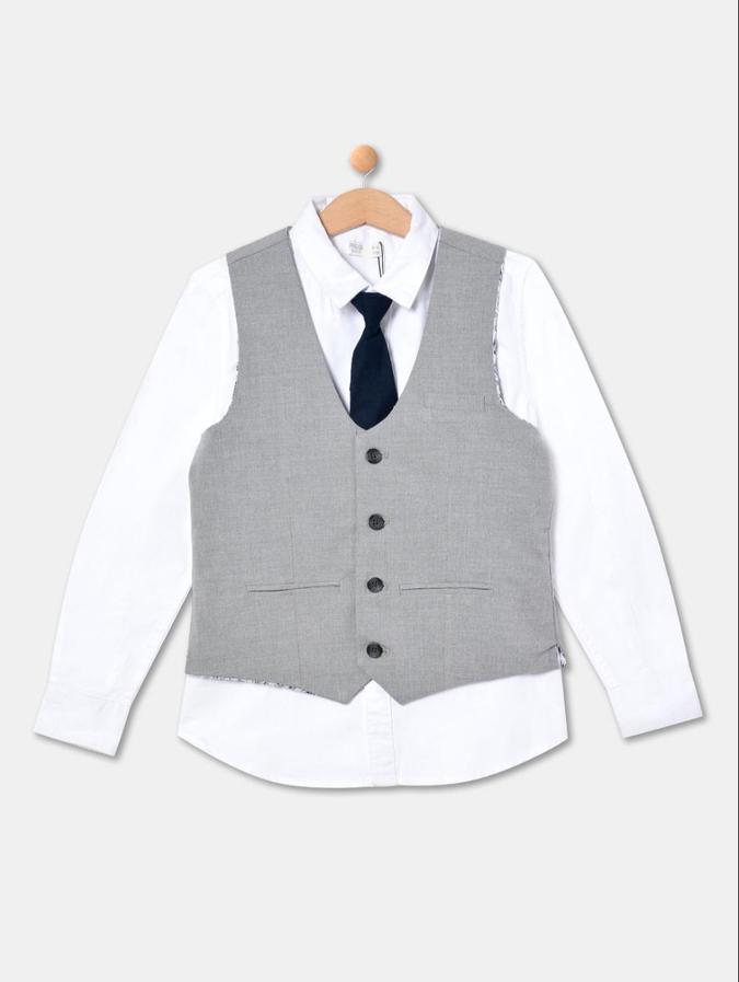 R&B Boys Multicolor Long Sleeves Solid Shirt