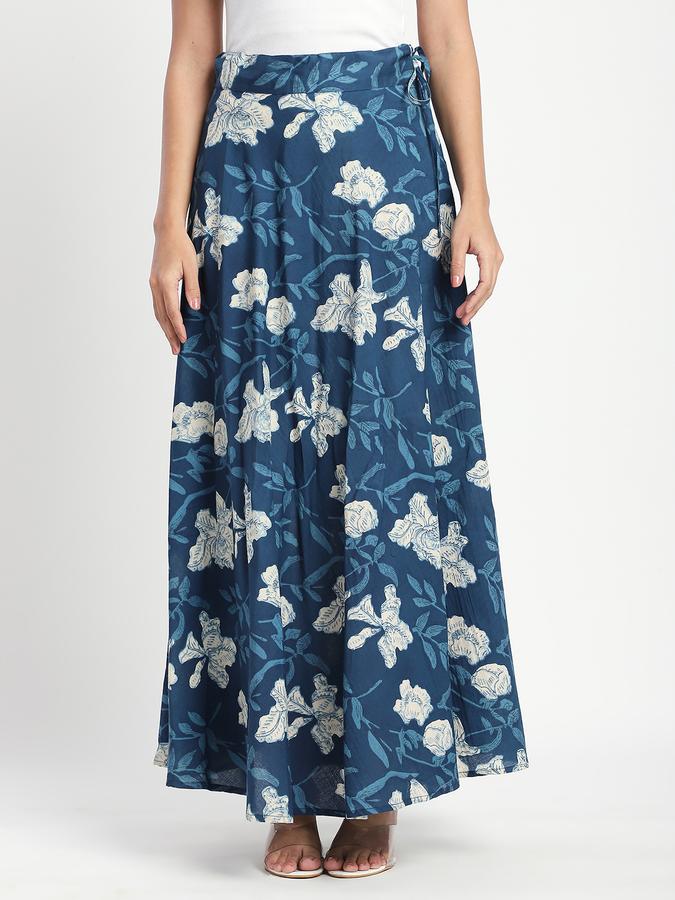 R&B Women Ethnic's Blue Printed Skirt
