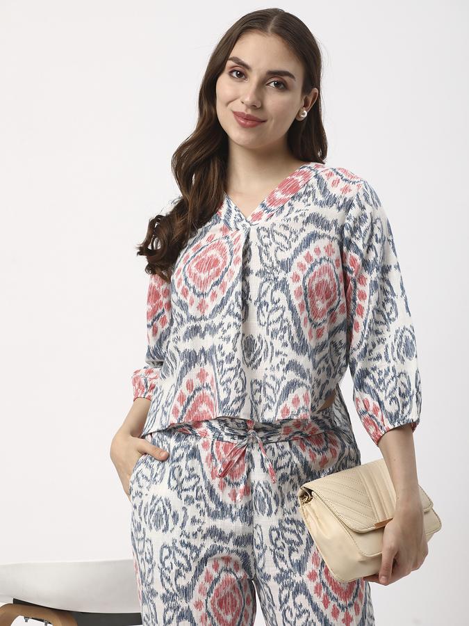 Women Printed V-Neck Suits & Sets image number 0