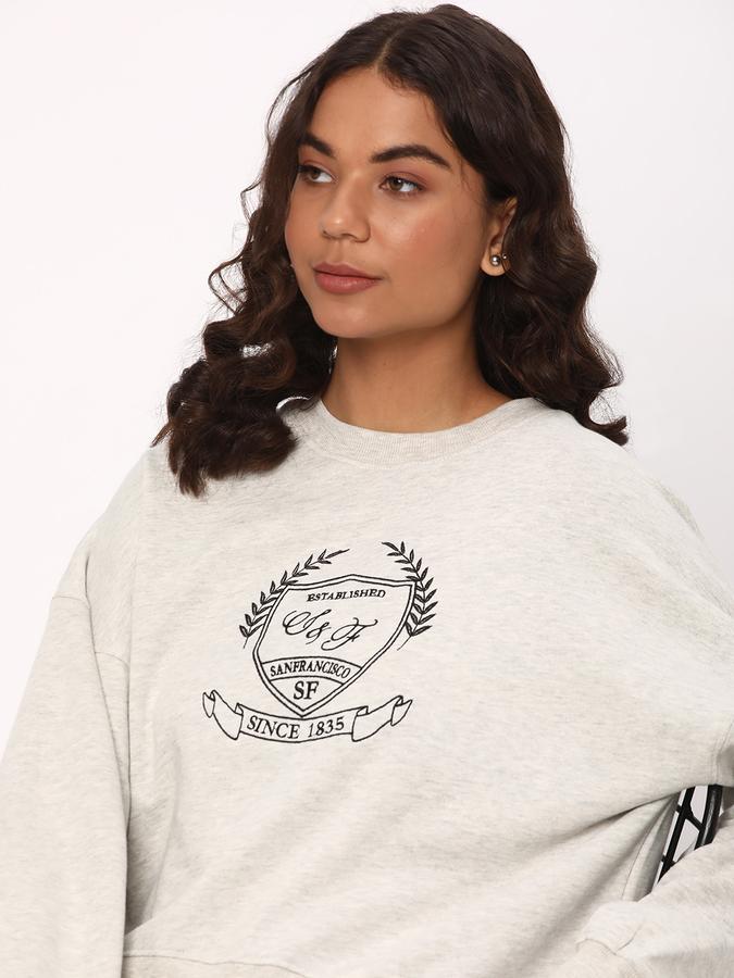 Women Typographic Print Round-Neck Sweatshirt