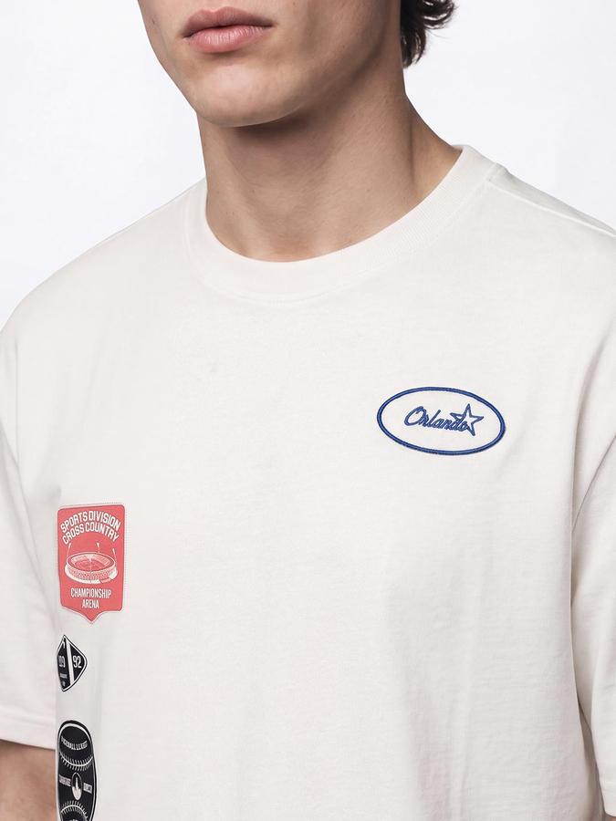 R&B Men White Short Sleeve Round Neck Typography Back Print T-Shirt