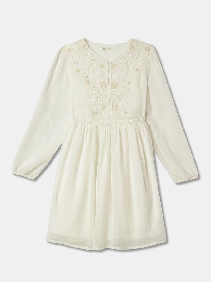 Girls Embroidered A-Line Dress