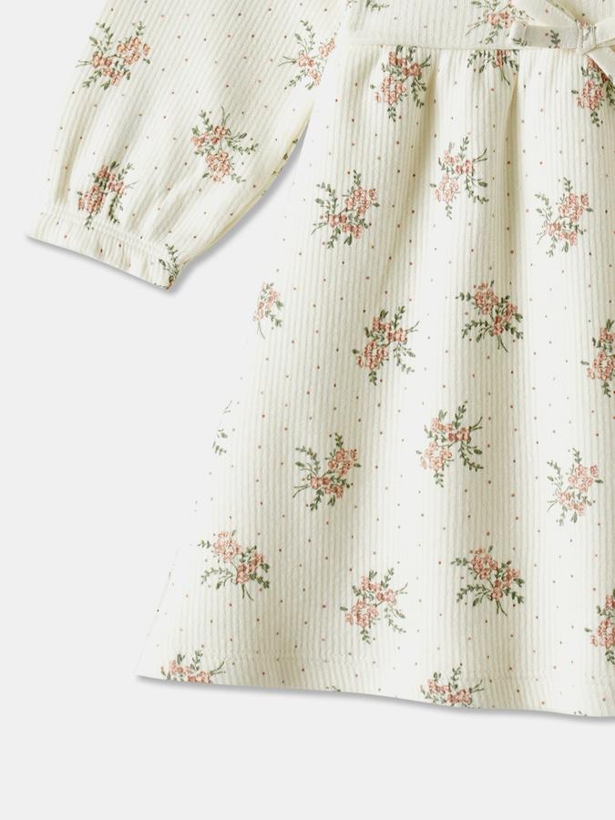 Girls Cotton Regular Fit Round Neck Printed Dress