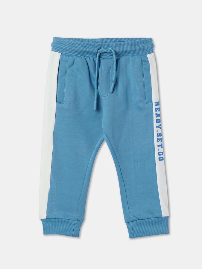 Boys Typographic Print Round-Neck T-Shirt & Track Pants Set image number 3