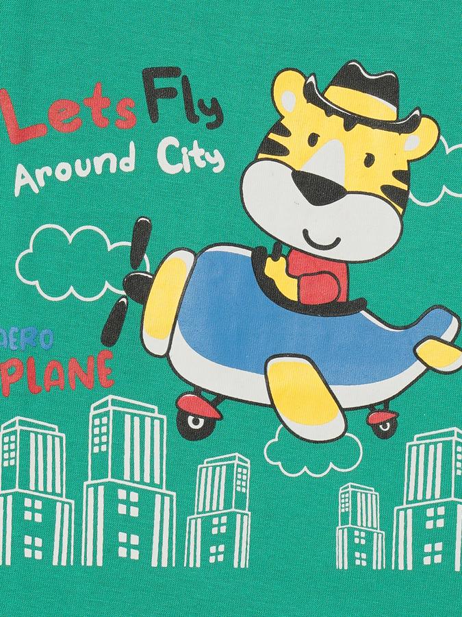 Boys Cotton Regular Fit Crew Neck Graphic T-shirt