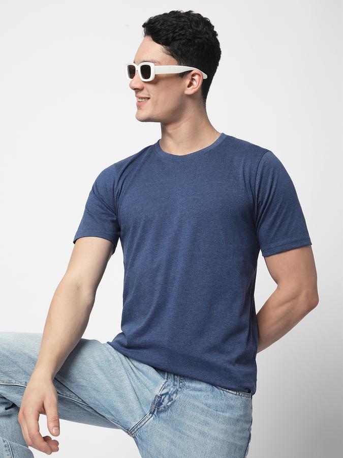 R&B MEN'S Solid T-Shirt with Crew Neck and Short Sleeves