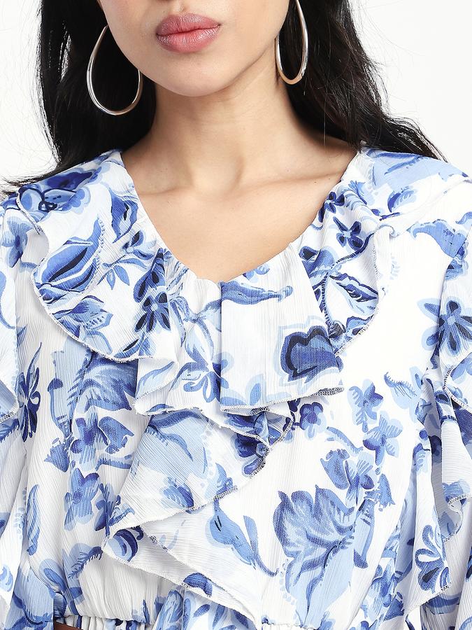 Women Polyester A-Line Midi Floral Dress