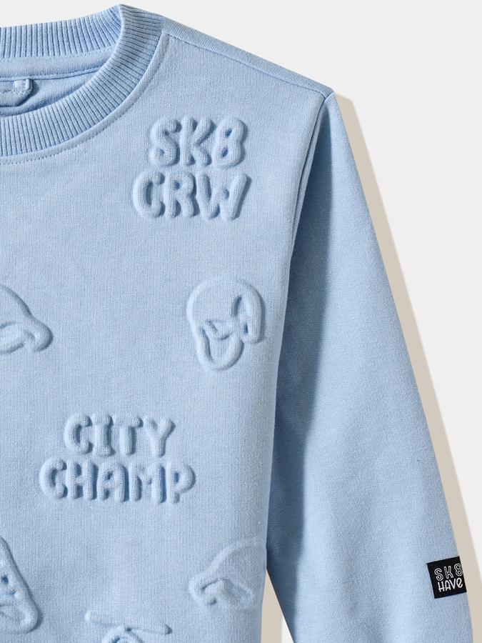 Boys Cotton Blend Relaxed Fit Crew Neck Graphic Sweatshirt